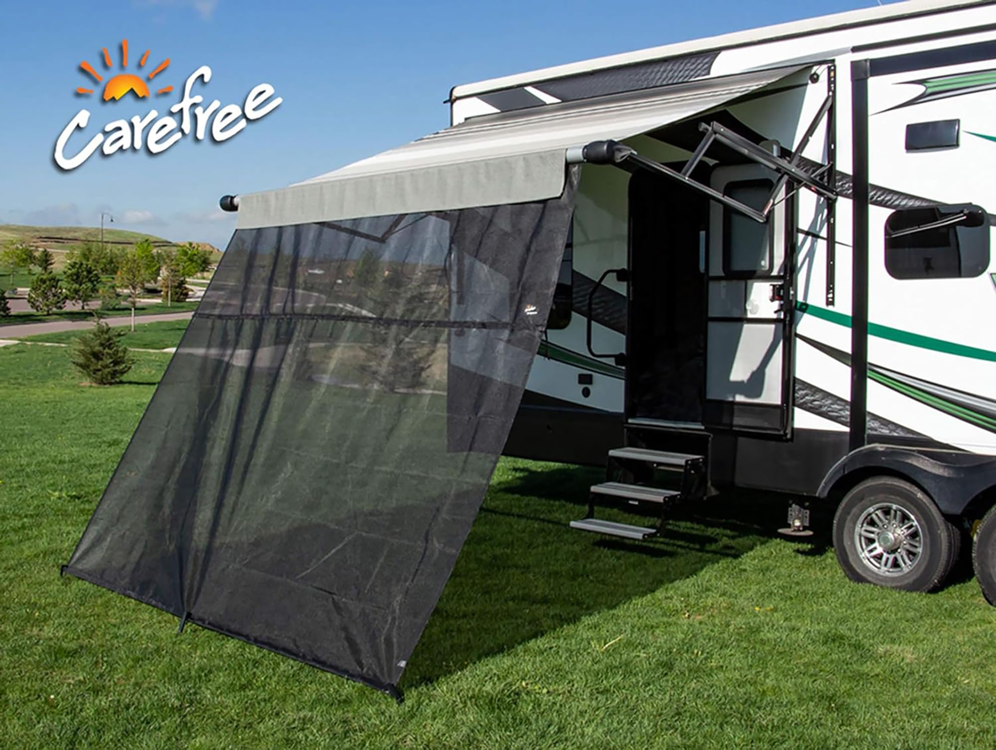 CAREFREE 701007ACD Black 10' x 7' Drop RV Awning EZ ZipBlocker - Image 7