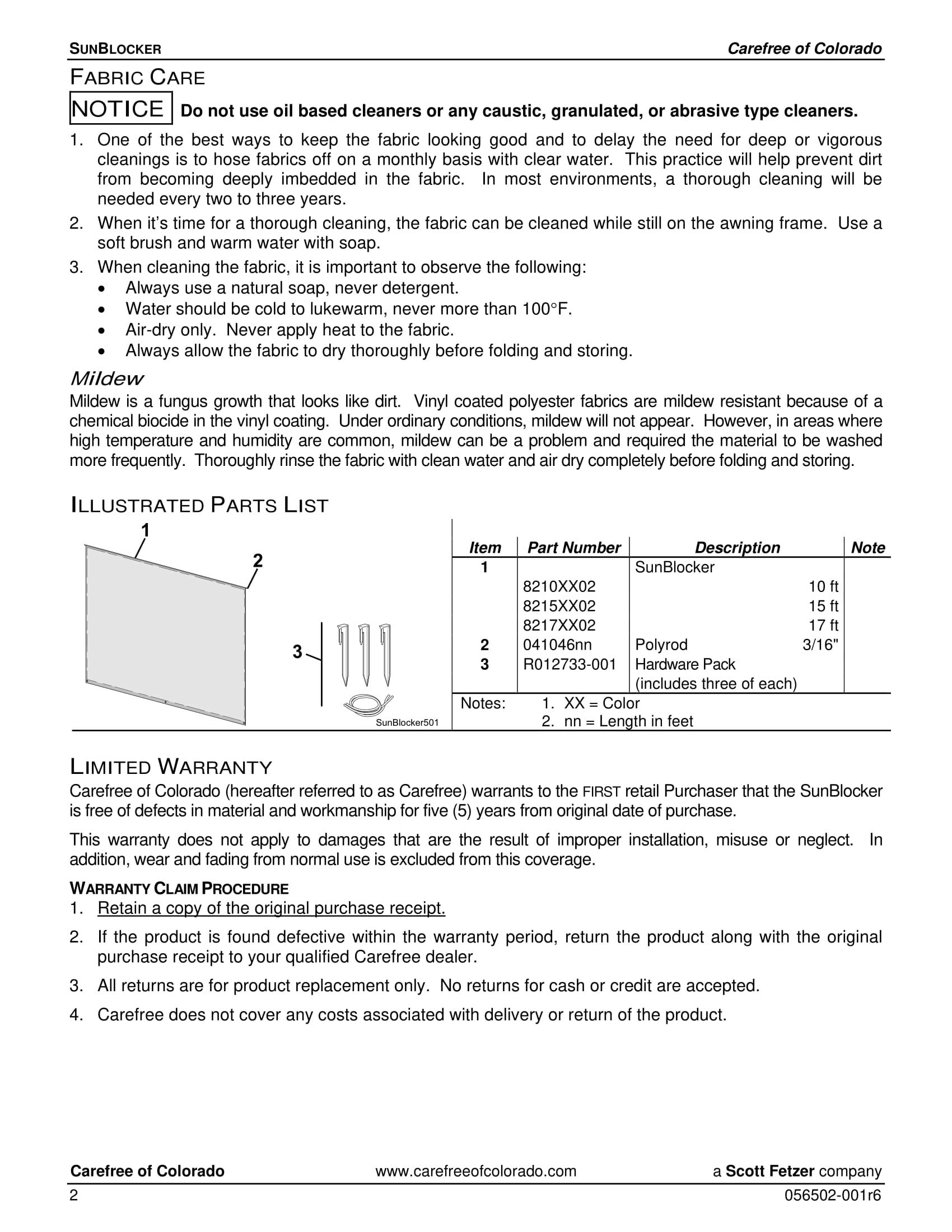 Carefree (82178402) SunBlocker Navy 6' x 17' Weather Resistant Awning - Image 4
