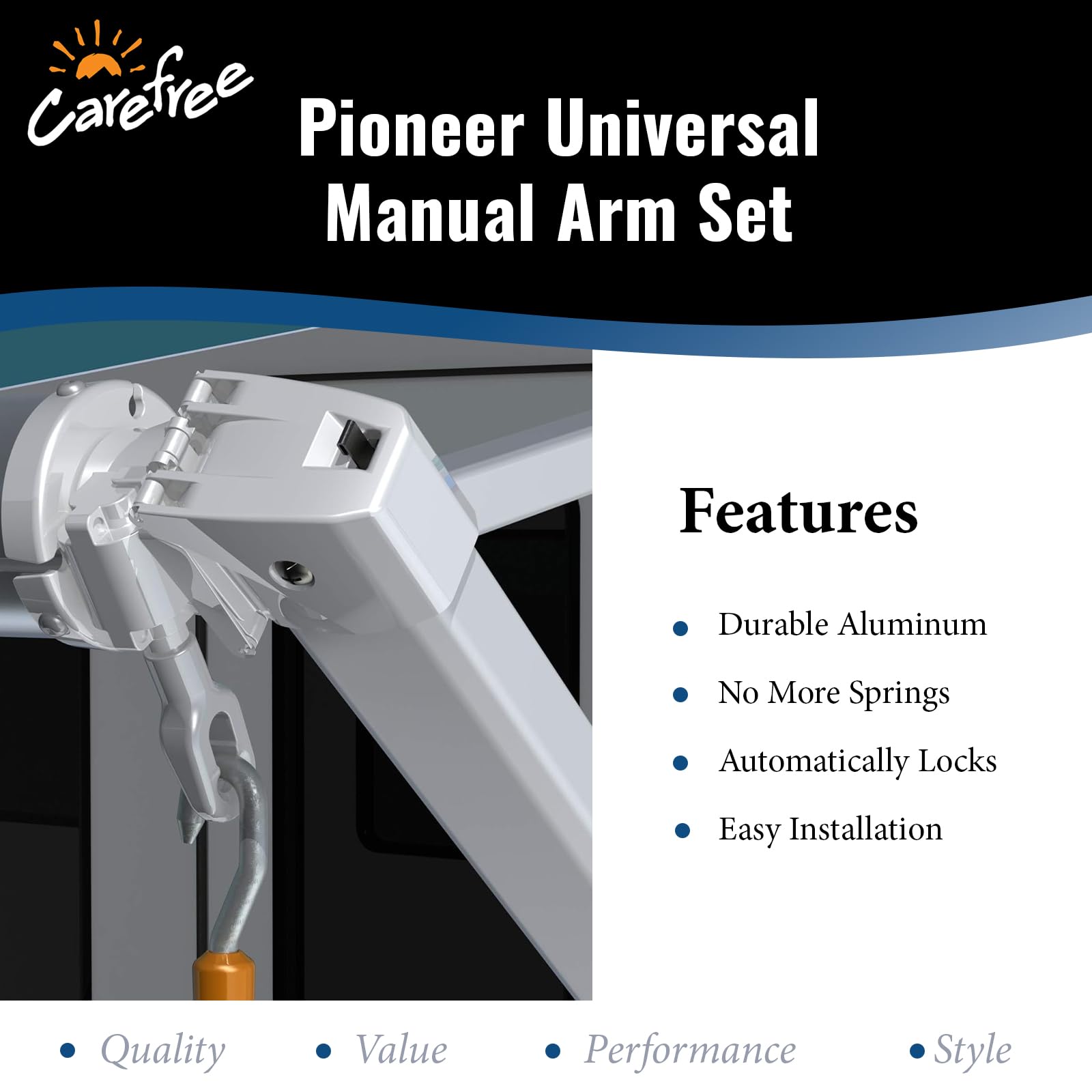 Carefree (971501White) 68" to 81" Pioneer Lite Awning Arm - Image 4