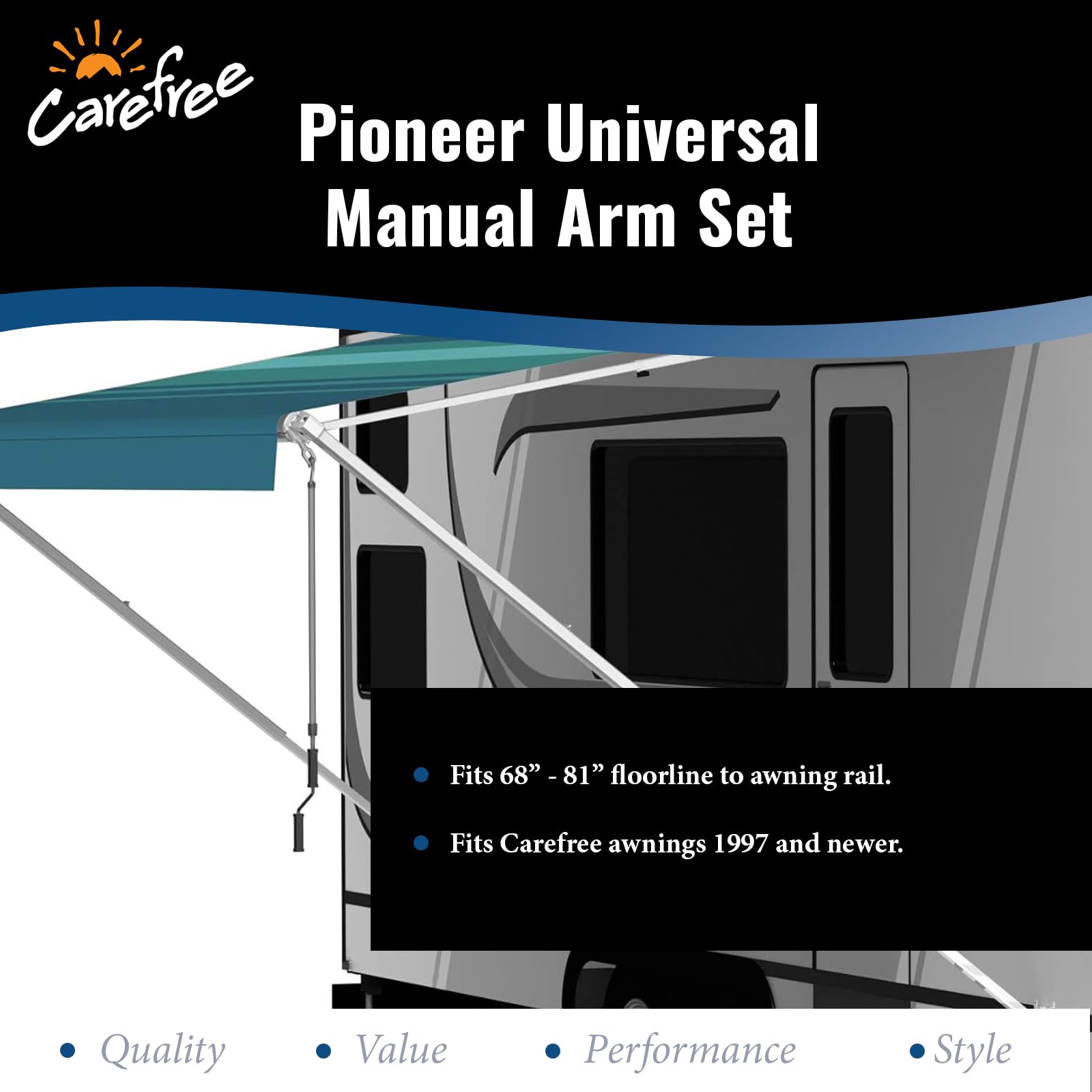 Carefree (971501White) 68" to 81" Pioneer Lite Awning Arm - Image 5