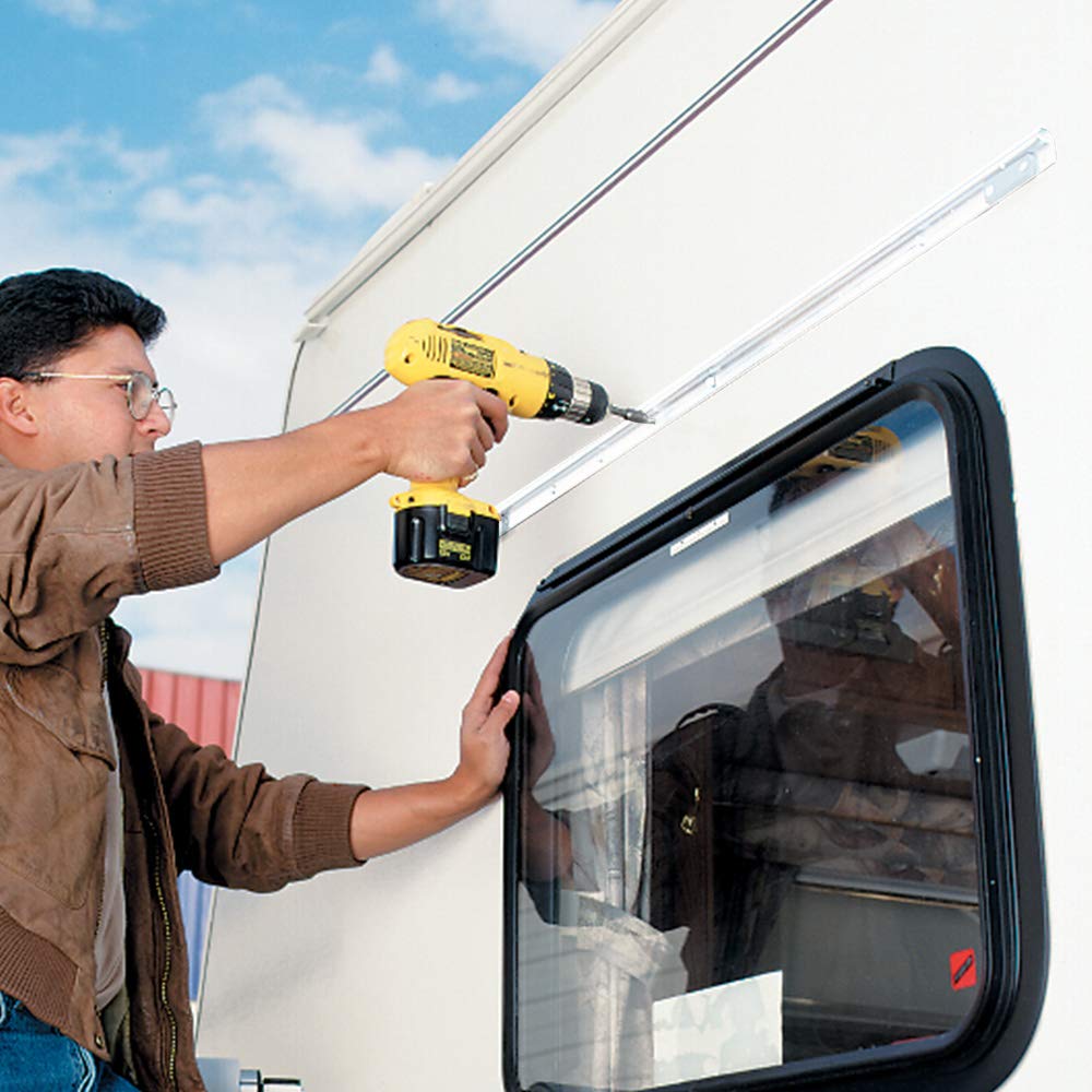 Carefree IN0656D00/IA0551 SL XL Silver Shale Fade 6.5' RV Window Awning - Image 5