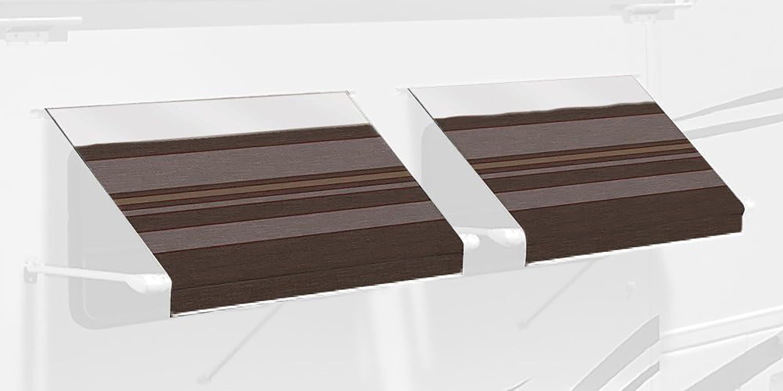 Carefree IE0707B00 SL Premium Chocolate 7.0' Long RV Camper Complete Window Awning with White Arms (Chocolate Stripe with White Wrap and Red Tenera Thread) - Image 5