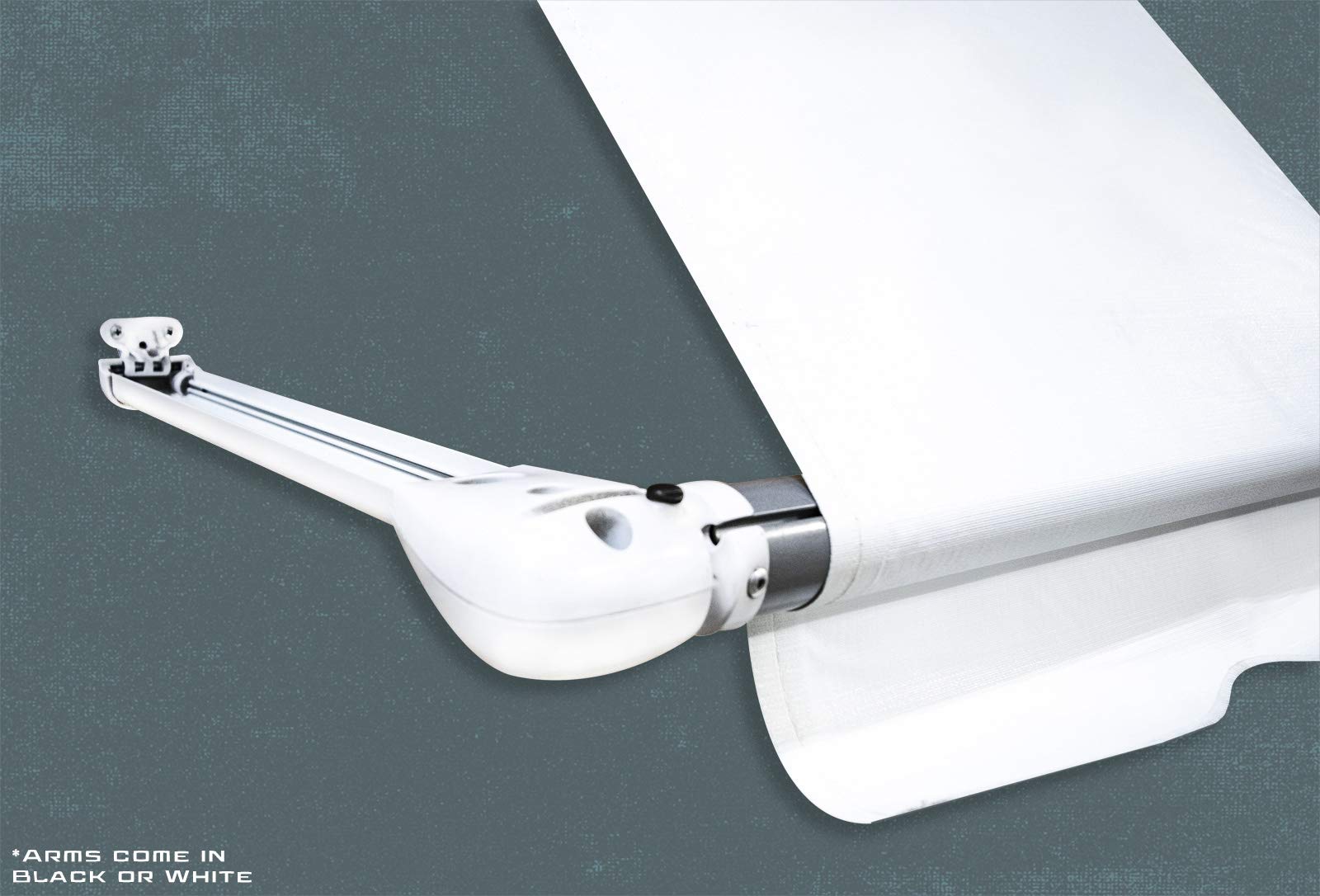 Carefree IN0557C00 SL XL Premium indigo 5.5' Long RV Camper Complete Window Awning with White Arms (Indigo with White Wrap and Red Tenera Thread) - Image 3