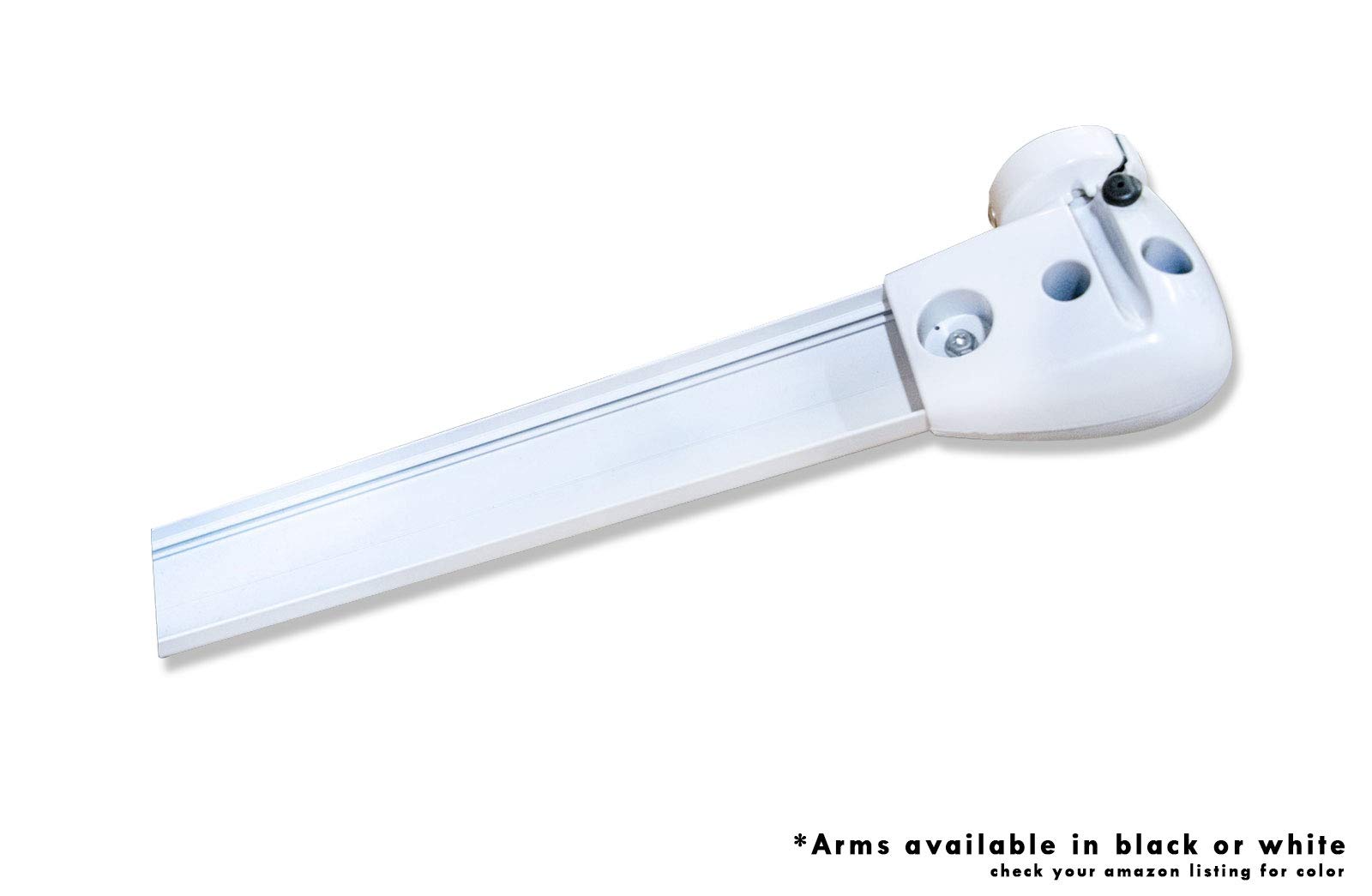 Carefree IN0307B00 SL XL Premium Chocolate 3.0' Long RV Camper Complete Window Awning with White Arms (Chocolate Stripe with White Wrap and Red Tenera Thread) - Image 3