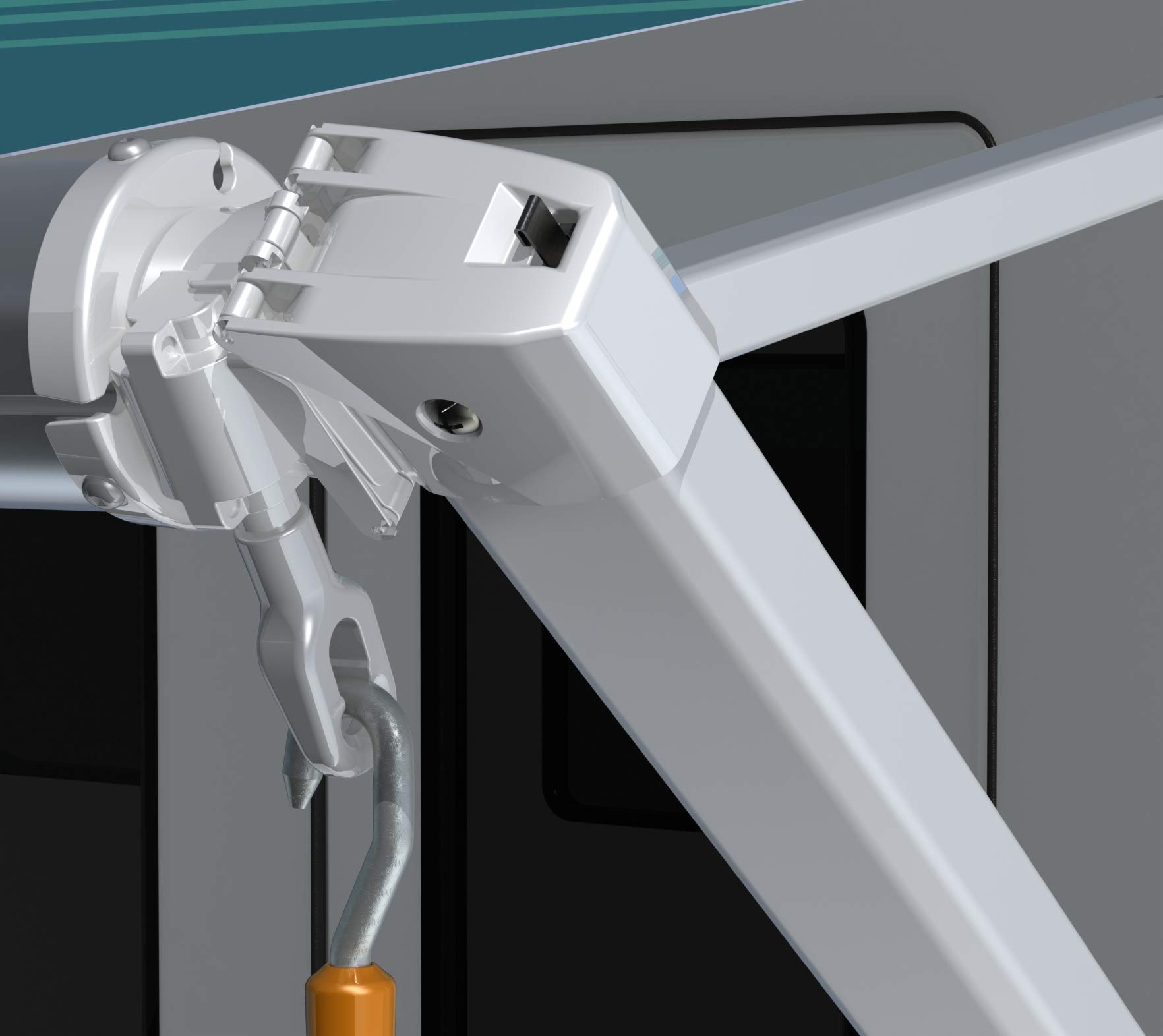 Carefree Pioneer Manual Crank Out Awning Arms Set-Pick-Up Camper Length White - Image 3